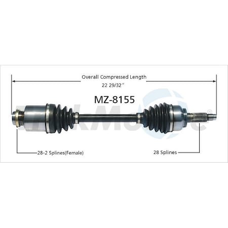 Surtrack Axle Cv Axle Shaft, Mz-8155 MZ-8155